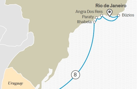 Маршрут круиза на мега-яхте Scenic Eclipse 6* «Бразилия и Уругвай»