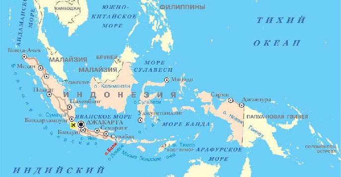 Индонезия на карте мира: ожерелье из тысячи островов