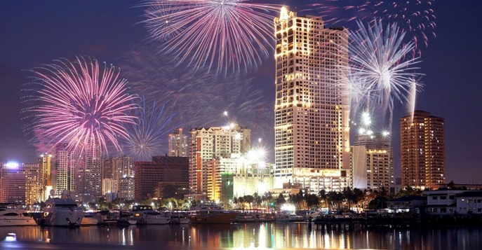 Празднование Нового Года  в Маниле, Филиппины