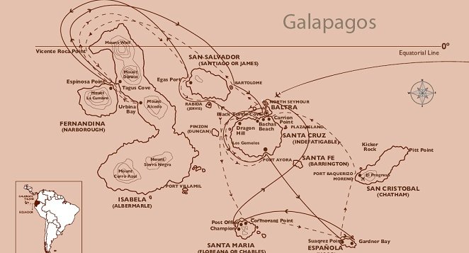 Маршурт круиза по Галапагосским островам