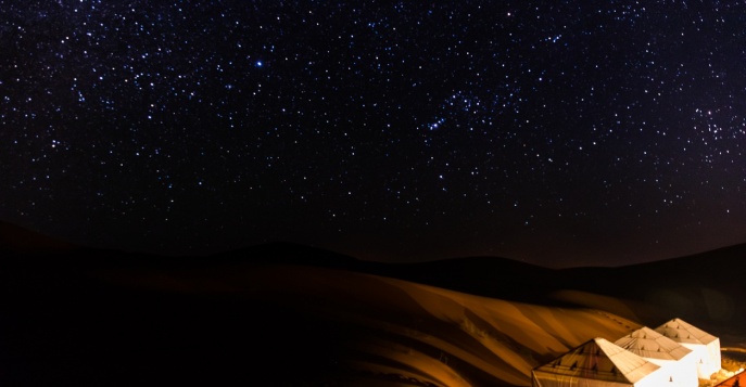 Ночь в люксовом кемпе в пустыне Агафай