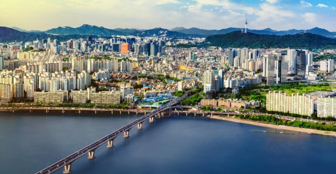 Вид со смотровой площадки Seoul Sky - Сеул, Корея