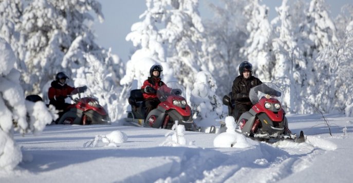 Сафари на снегоходах - Леви, Финляндия