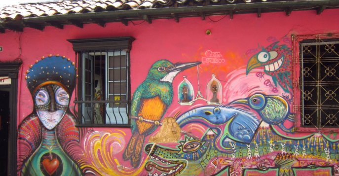 Город красочных граффити Богота, Колумбия