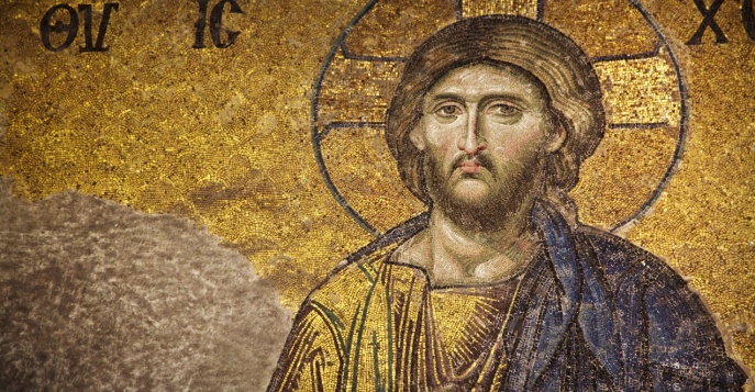 Мозаика Иисуса Христа в Святой Софии в Стамбуле, Турция