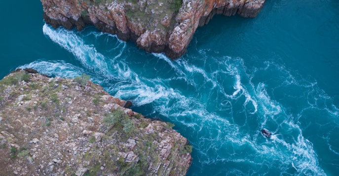 Впечатляющие горизонтальные водопады в заливе Талбот, Австралия