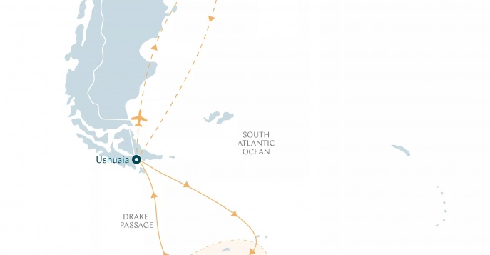 Маршрут круиза по Антарктике от Swan Hellenic