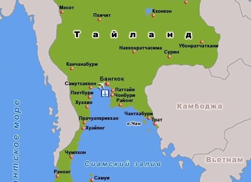 Карта Таиланда