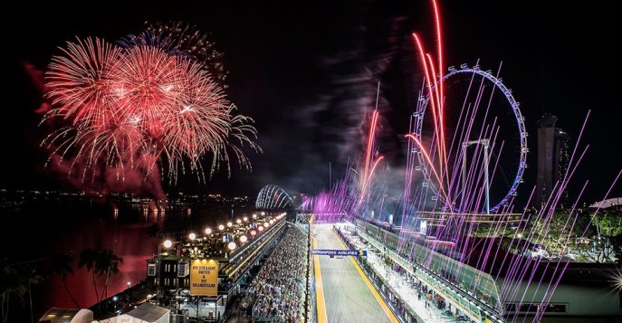 Ночная гонка Формулы 1. Сингапур