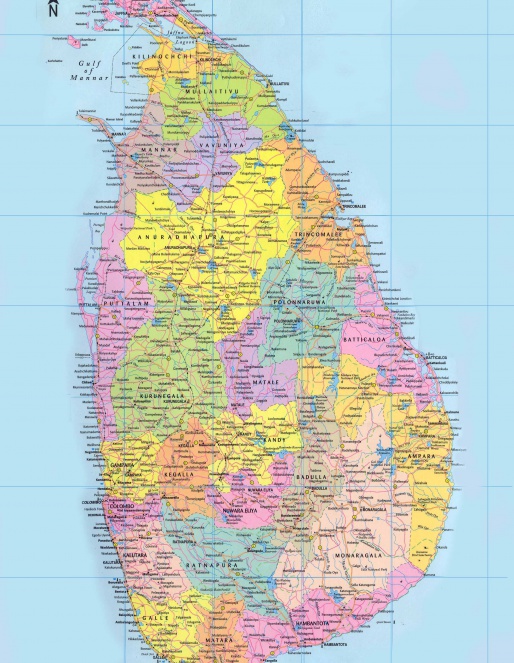 Карта Шри-Ланки