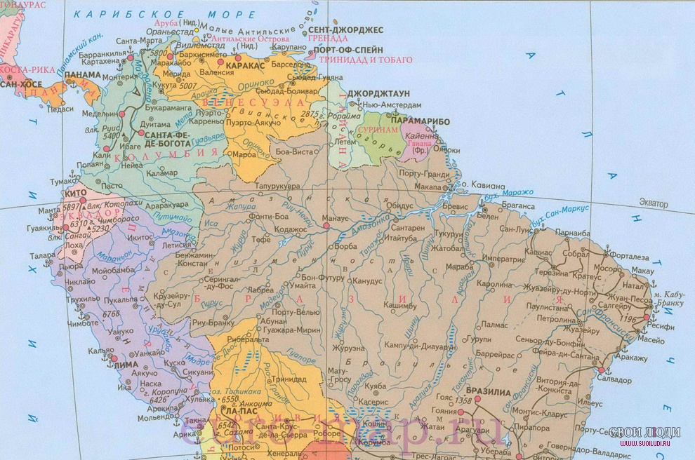 Эквадор на карте мира показать на русском языке