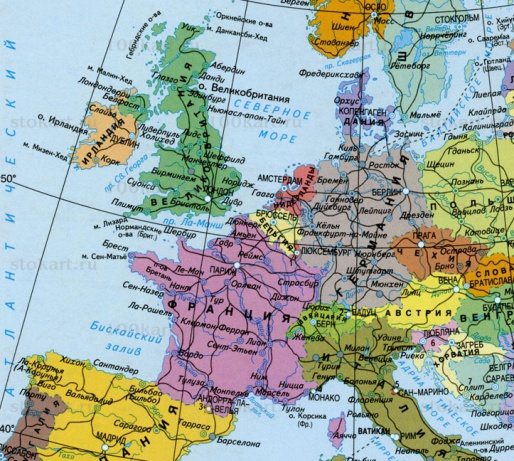 Ницца на карте Европы