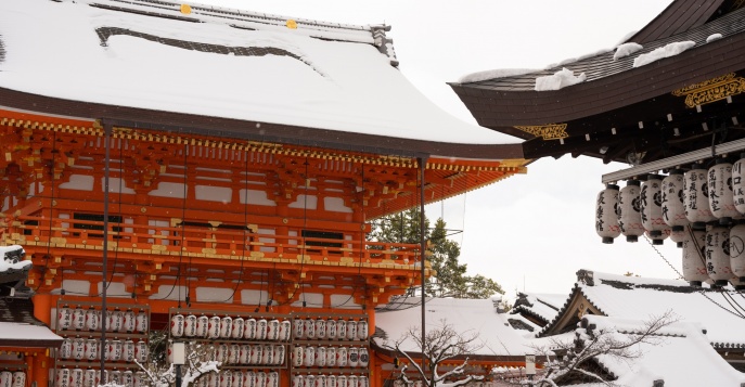 Киото, зимняя Япония